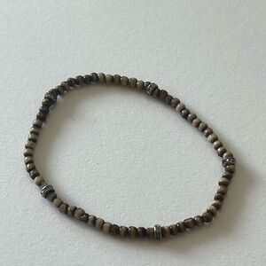 Earthy Beaded Bracelet with Silver Accents